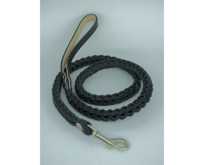 Lesa impletita  din piele naturala pentru caini