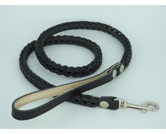 Lesa impletita  din piele naturala pentru caini