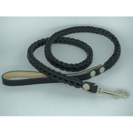 Lesa impletita  din piele naturala pentru caini