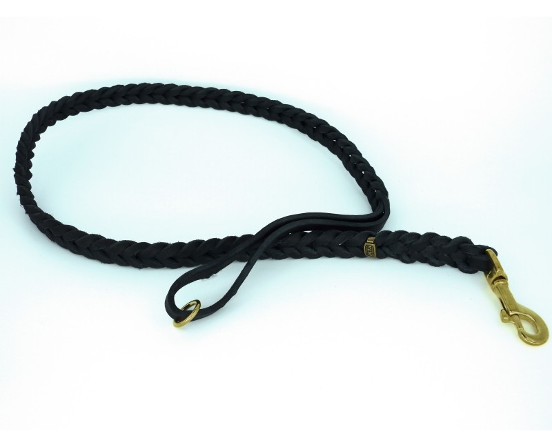 Lesa impletita din piele naturala pentru caini