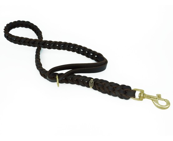 Lesa impletita din piele naturala pentru caini