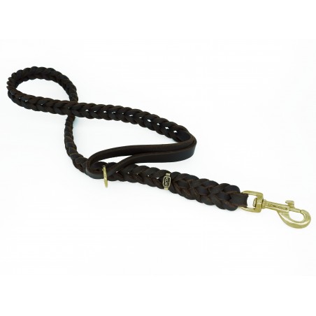 Lesa impletita din piele naturala pentru caini