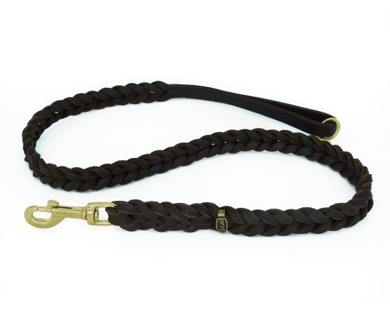 Lesa impletita din piele naturala pentru caini