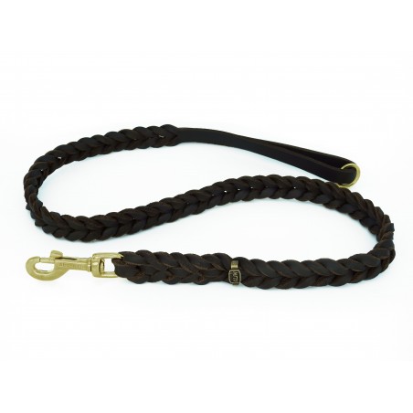 Lesa impletita din piele naturala pentru caini