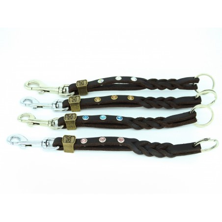 Breloc chei prevazut cu carabiniera si cristale