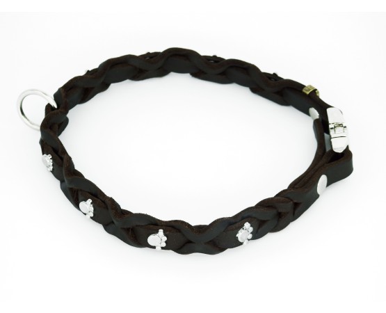 Set zgarda si lesa pentru caini , din piele naturala