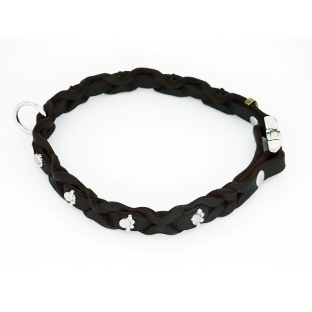 Set zgarda si lesa pentru caini , din piele naturala