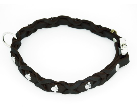 Set zgarda si lesa pentru caini , din piele naturala