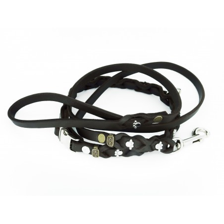 Set zgarda si lesa pentru caini , din piele naturala