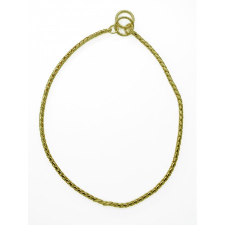 Zgarda strangulanta snake pentru caini , din alama placata cu aur 24 k , 3,5 mm
