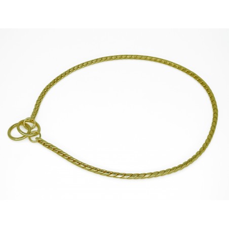Zgarda strangulanta snake pentru caini , din alama placata cu aur 24 k , 3,5 mm