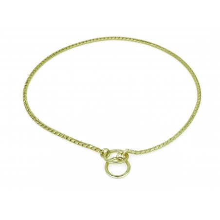 Zgarda strangulanta snake pentru caini , din alama placata cu aur 24k , 5 mm