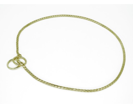Zgarda strangulanta snake pentru caini , din alama placata cu aur 24k , 5 mm