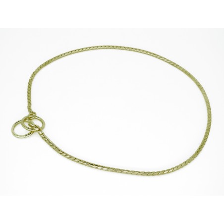 Zgarda strangulanta snake pentru caini , din alama placata cu aur 24k , 5 mm