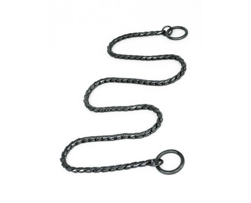 Zgarda strangulanta snake antracit pentru caini , grosime 5 mm