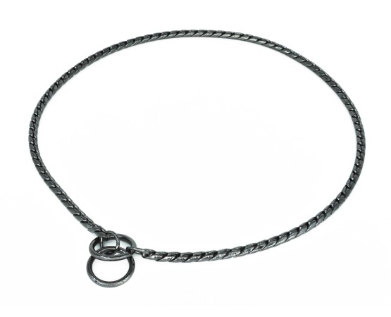 Zgarda strangulanta snake antracit pentru caini , grosime 5 mm