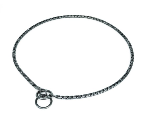 Zgarda strangulanta snake antracit pentru caini , grosime 5 mm