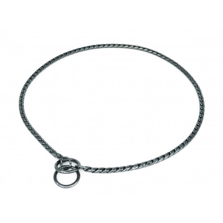 Zgarda strangulanta snake antracit pentru caini , grosime 5 mm