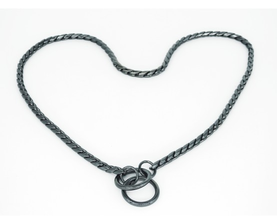 Zgarda strangulanta snake antracit pentru caini , grosime 5 mm