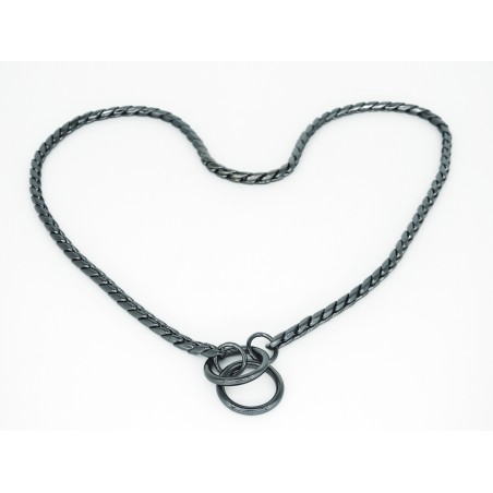 Zgarda strangulanta snake antracit pentru caini , grosime 5 mm