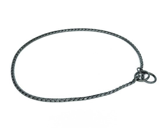 Zgarda strangulanta snake antracit pentru caini , grosime 5 mm