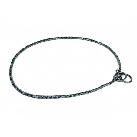 Zgarda strangulanta snake antracit pentru caini , grosime 5 mm