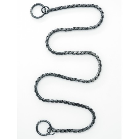 Zgarda strangulanta snake antracit pentru caini , grosime 5 mm