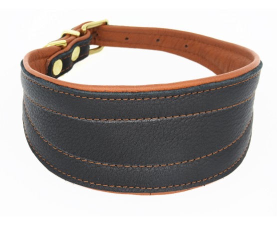 Zgarda de lux pentru Ogari ( Greyhound ) din piele Elk