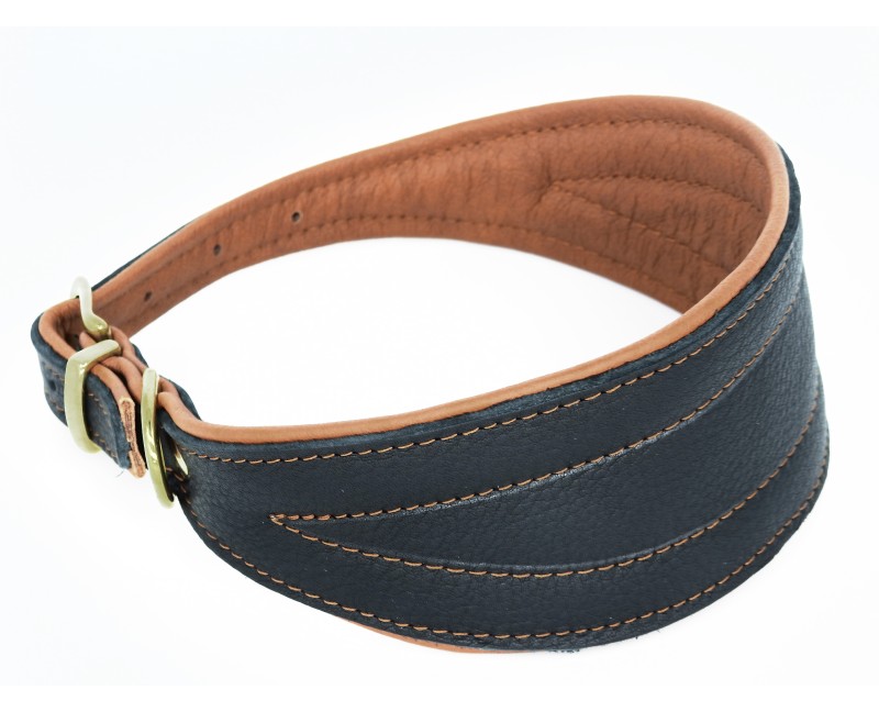 Zgarda de lux pentru Ogari ( Greyhound ) din piele Elk