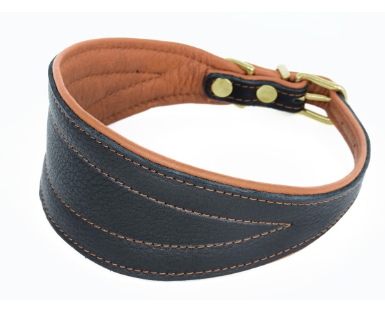 Zgarda de lux pentru Ogari ( Greyhound ) din piele Elk