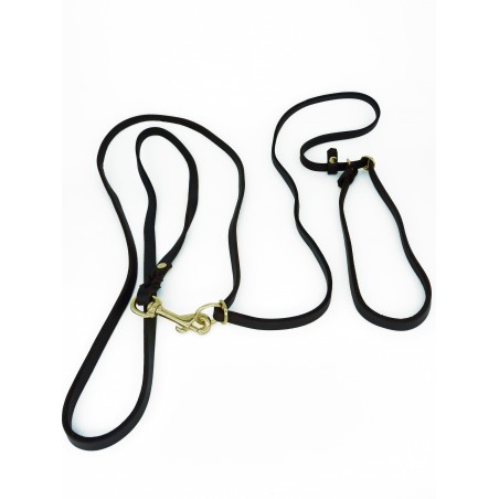 Lesa cu zgarda din piele pentru caini Hands Free