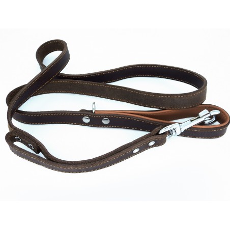 Lesa pentru caini din piele naturala Double Grip Control