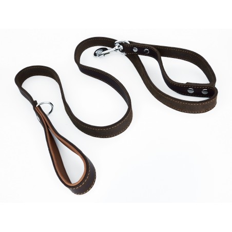 Lesa pentru caini din piele naturala Double Grip Control