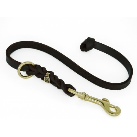 Lesa scurta din piele naturala fett pentru dresaj canin