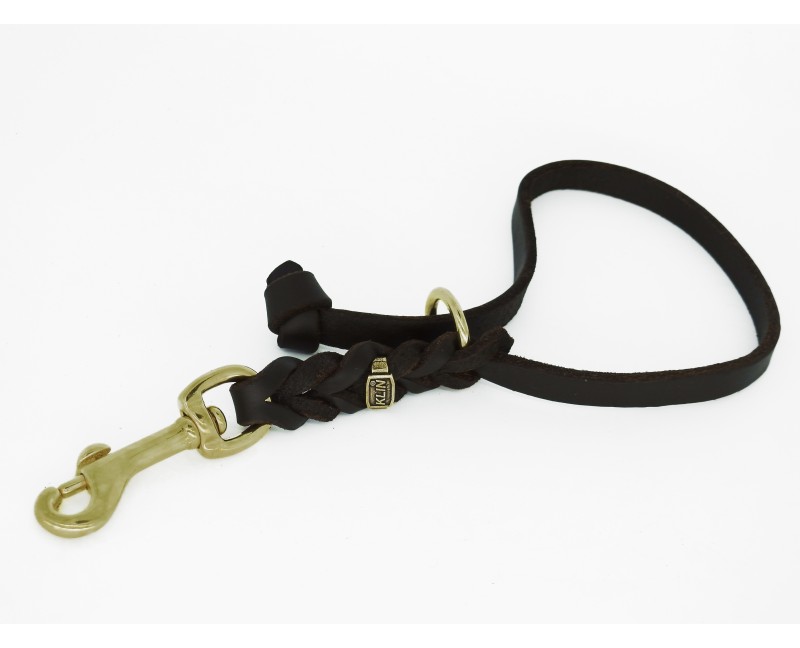 Lesa scurta din piele naturala fett pentru dresaj canin