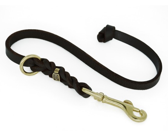 Lesa scurta din piele naturala fett pentru dresaj canin