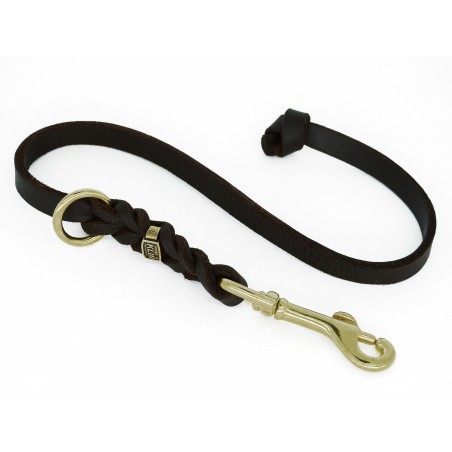 Lesa scurta din piele naturala fett pentru dresaj canin