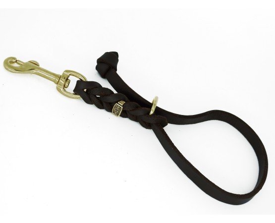 Lesa scurta din piele naturala fett pentru dresaj canin