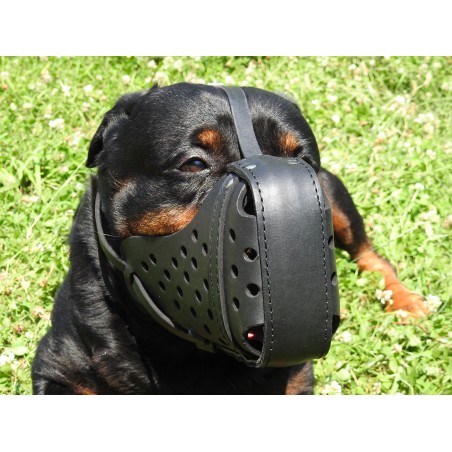 Botnita politie Rottweiler , confectionata din piele naturala