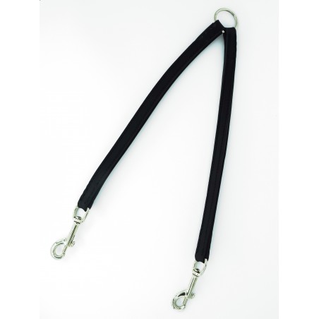 Lesă de lux dubla ( tip cuplu ) , din piele pentru caini