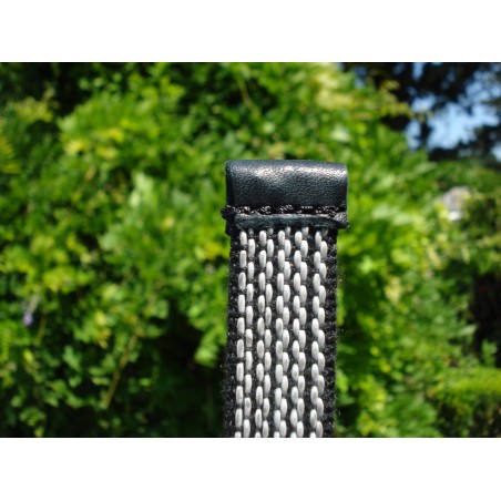 Lesă scurta pentru caini din bumbac cu insertie de cauciuc