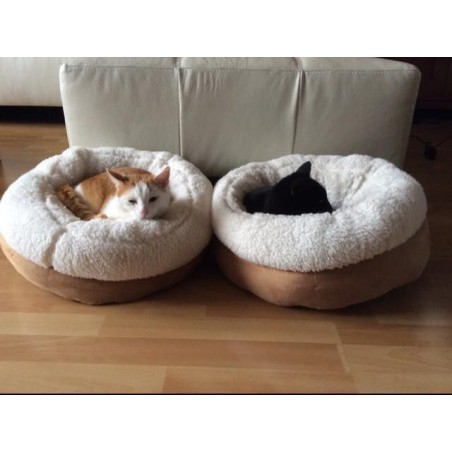 Pat pentru caini si pisici LambsWool Donut Bed