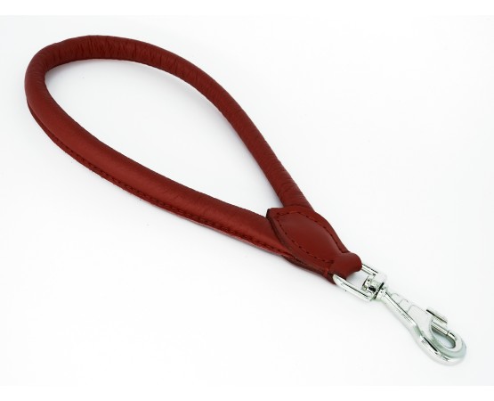 Lesa scurta de lux pentru caini confectionata din piele rotunda nappa