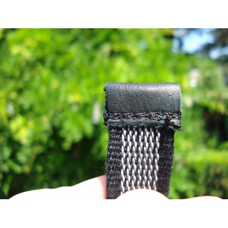 Lesă scurta pentru caini din bumbac cu insertie de cauciuc