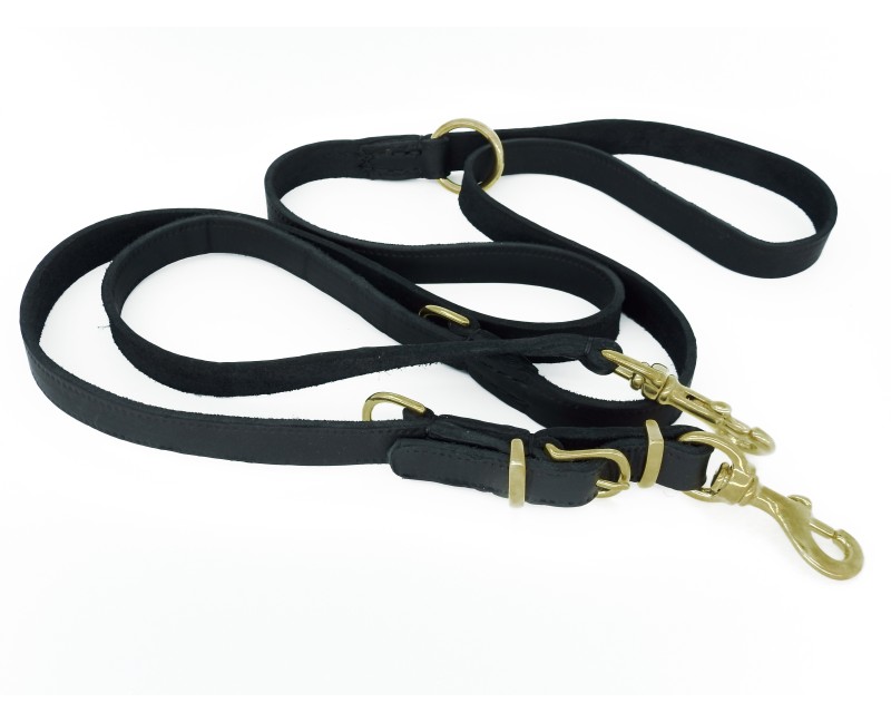 Lesa de politie reglabila pentru caini din piele naturala fett