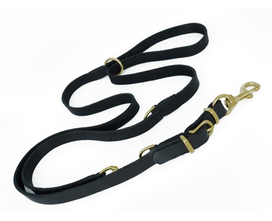 Lesa de politie reglabila pentru caini din piele naturala fett