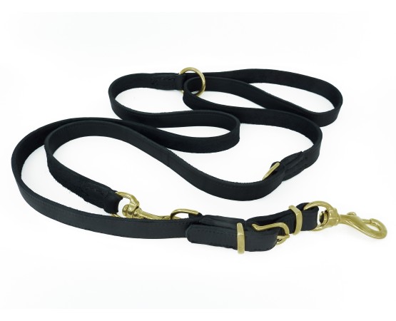 Lesa de politie reglabila pentru caini din piele naturala fett