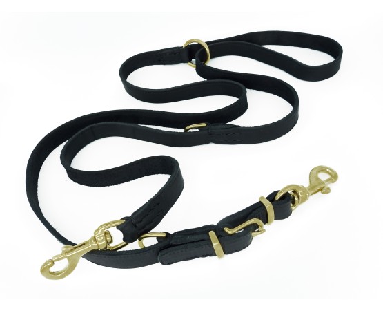 Lesa de politie reglabila pentru caini din piele naturala fett