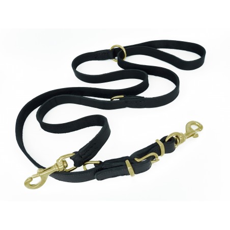 Lesa de politie reglabila pentru caini din piele naturala fett