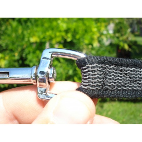 Lesă scurta pentru caini din bumbac cu insertie de cauciuc